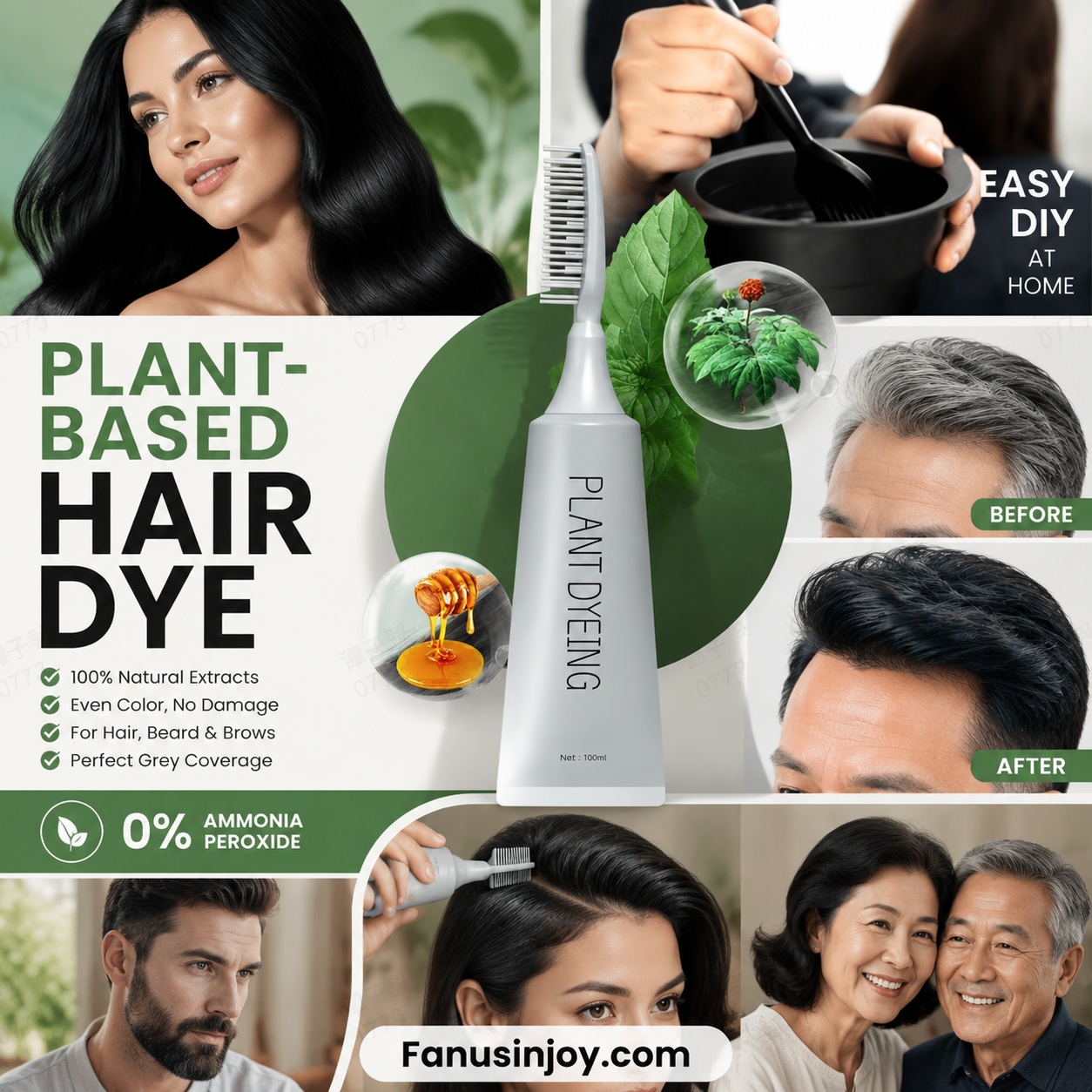 📢📢 50% OFF ⏰Plant-Based Comb Hair Dye