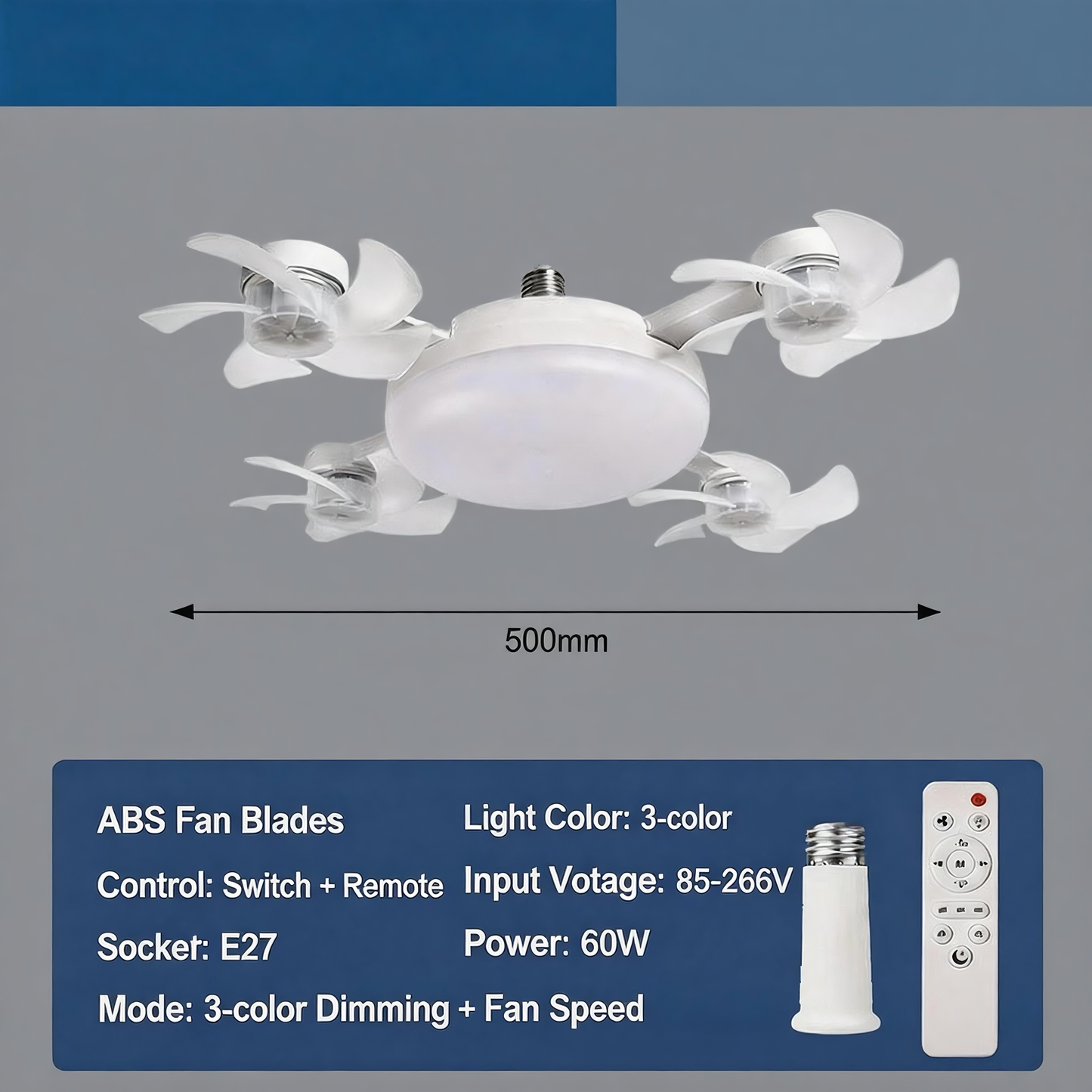 🎁Hot sale 50% OFF✨Remote-Controlled LED Ceiling Fan Light