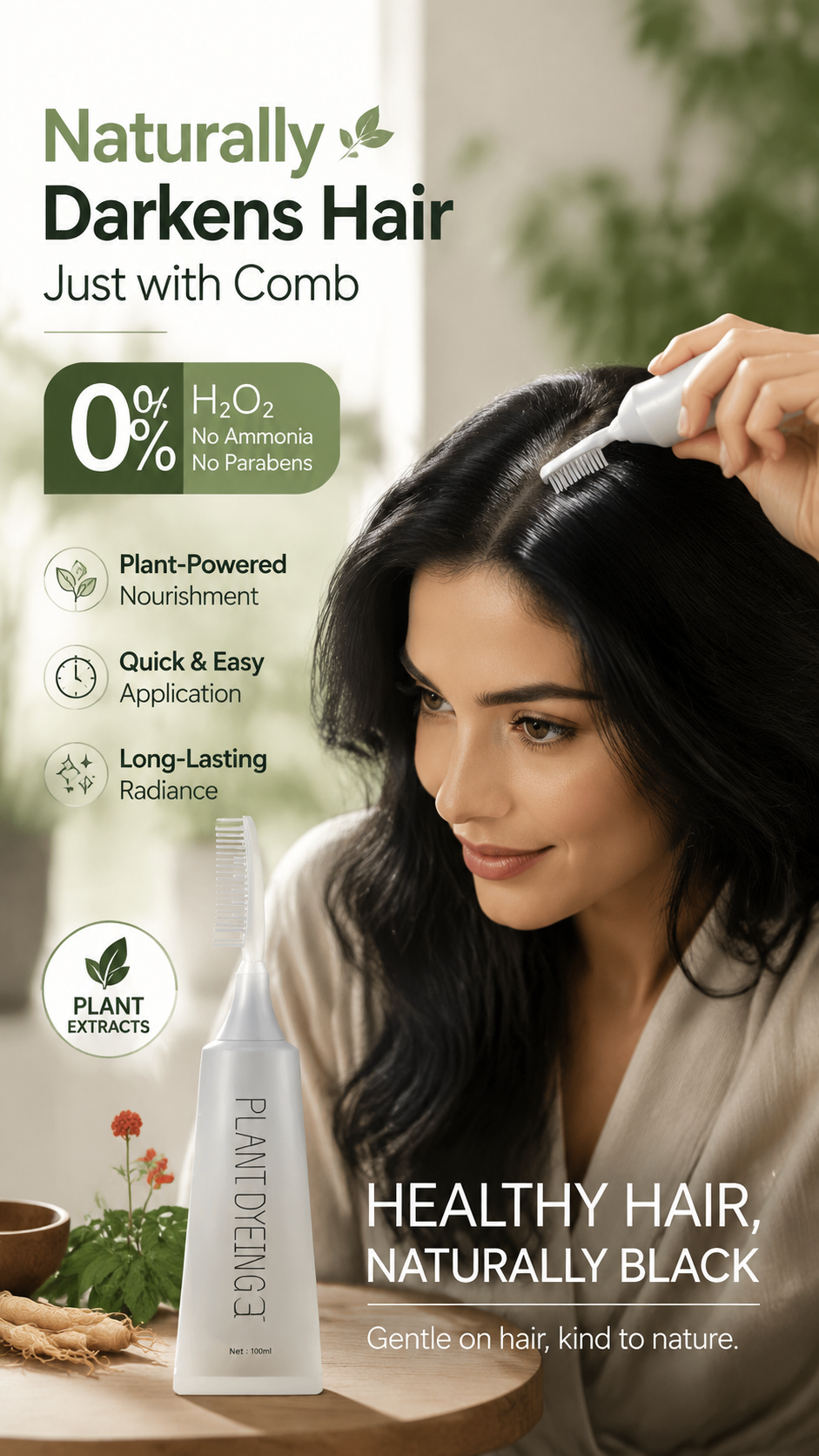 📢📢 50% OFF ⏰Plant-Based Comb Hair Dye