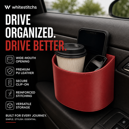 🥳2026 HOT SALE🥳💞50K+ SOLD!🚗🧺 53% OFF! Leather Car Door Cup Holder – Wide‑mouth opening, easy reach for drinks & phone. Clip‑on secure fit. PU leather, tough & stylish. 🛡️✨