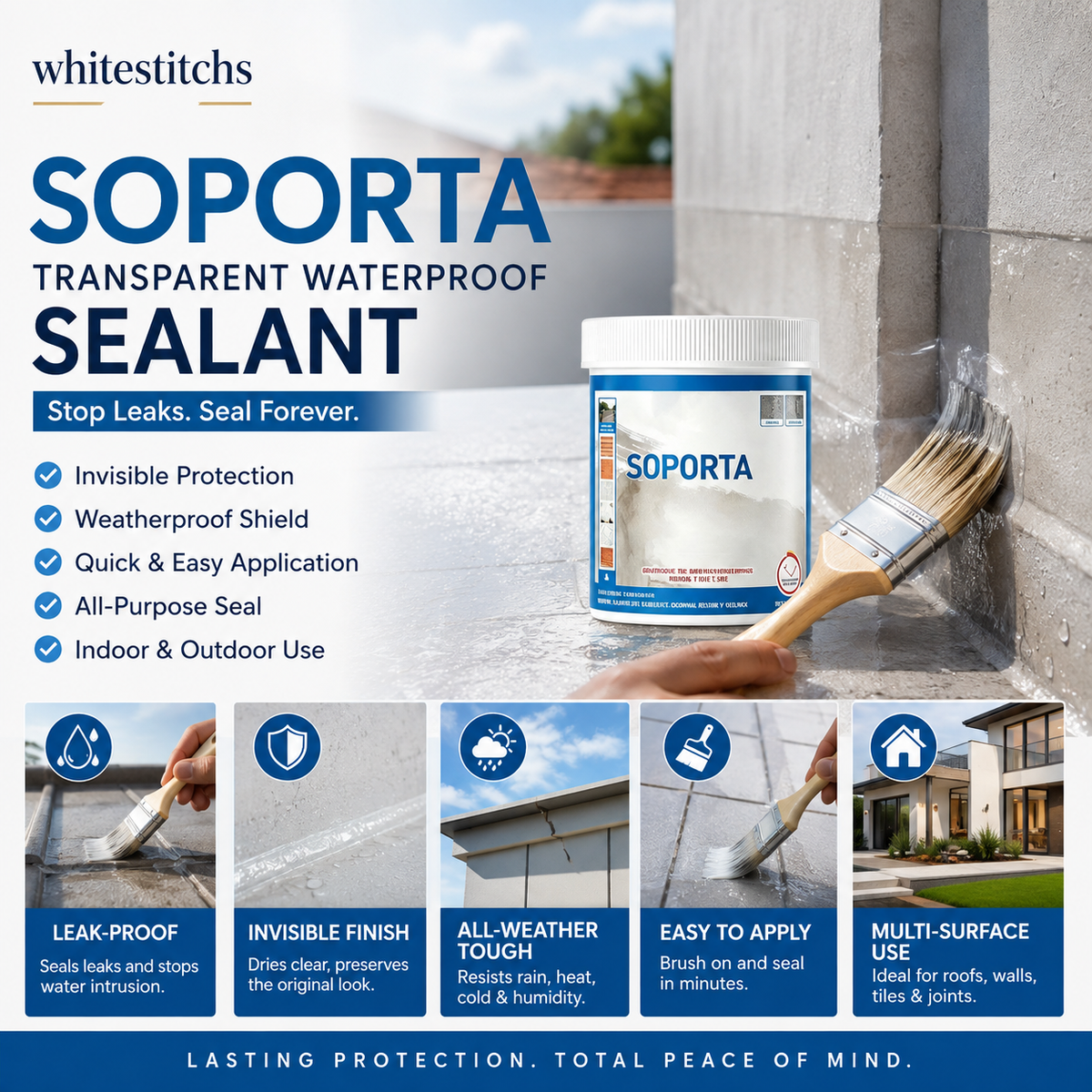 💧50% OFF NOW! 🏠Multi‑Surface Waterproof Repair Sealant – Clear Leak Sealant Coating, Invisible Anti‑Leak Protective Coating for Cracks Walls Roof Pipes