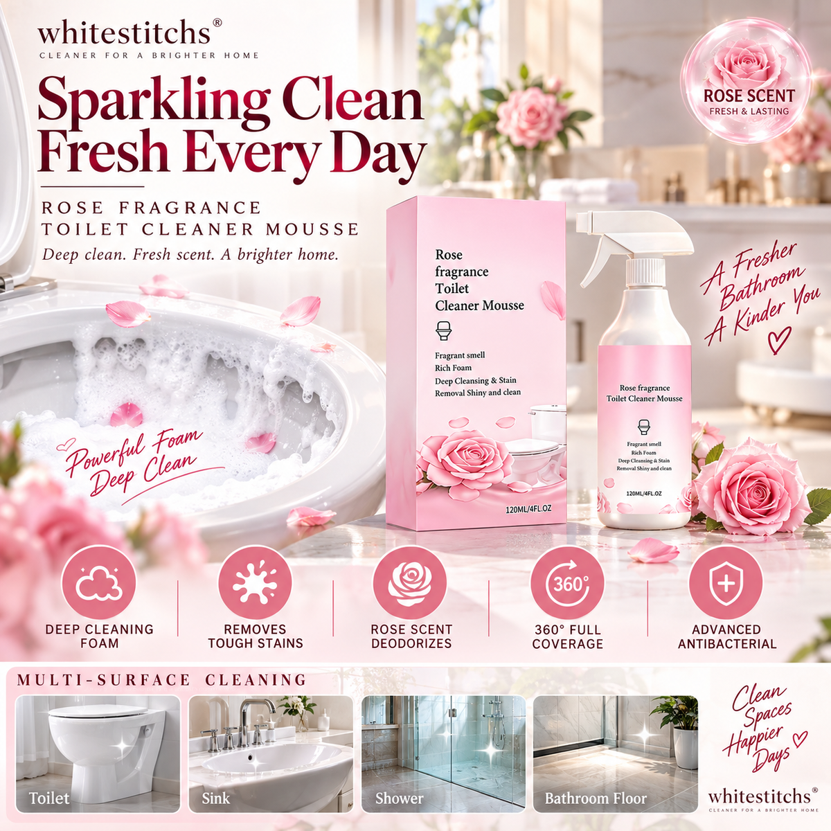 📢📢50% OFF !! ⏰Foaming Toilet Bowl Cleaner Mousse