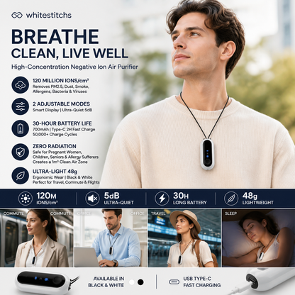 🌬️✨ Wearable Negative Ion Air Purifier – Fresh Air Everywhere You Go! 🍃💪