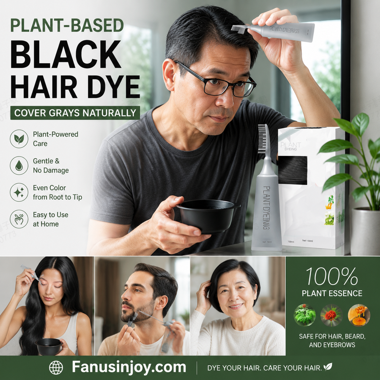 📢📢 50% OFF ⏰Plant-Based Comb Hair Dye