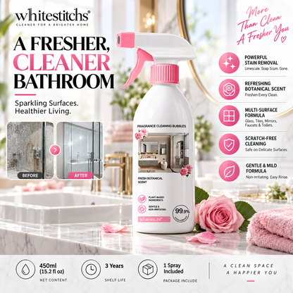 ⏳Time-Limited Special⏰Multi-Purpose Bathroom Cleaner Spray: Removes Limescale & Soap Scum, Botanical Scent, Safe for Glass & Tiles
