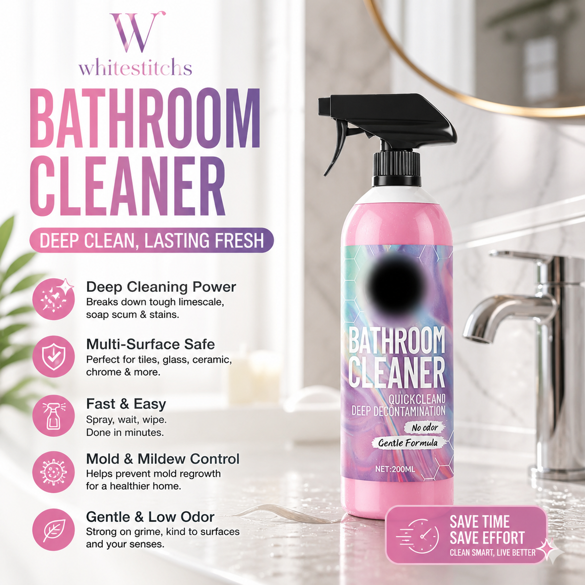 ⏳🔥LIMITED-TIME 50% OFF! ⏰Bathroom Cleaner – Dissolves Limescale & Mold, Inhibits Regrowth. Sparkling Bathroom – Grab Yours! ✅