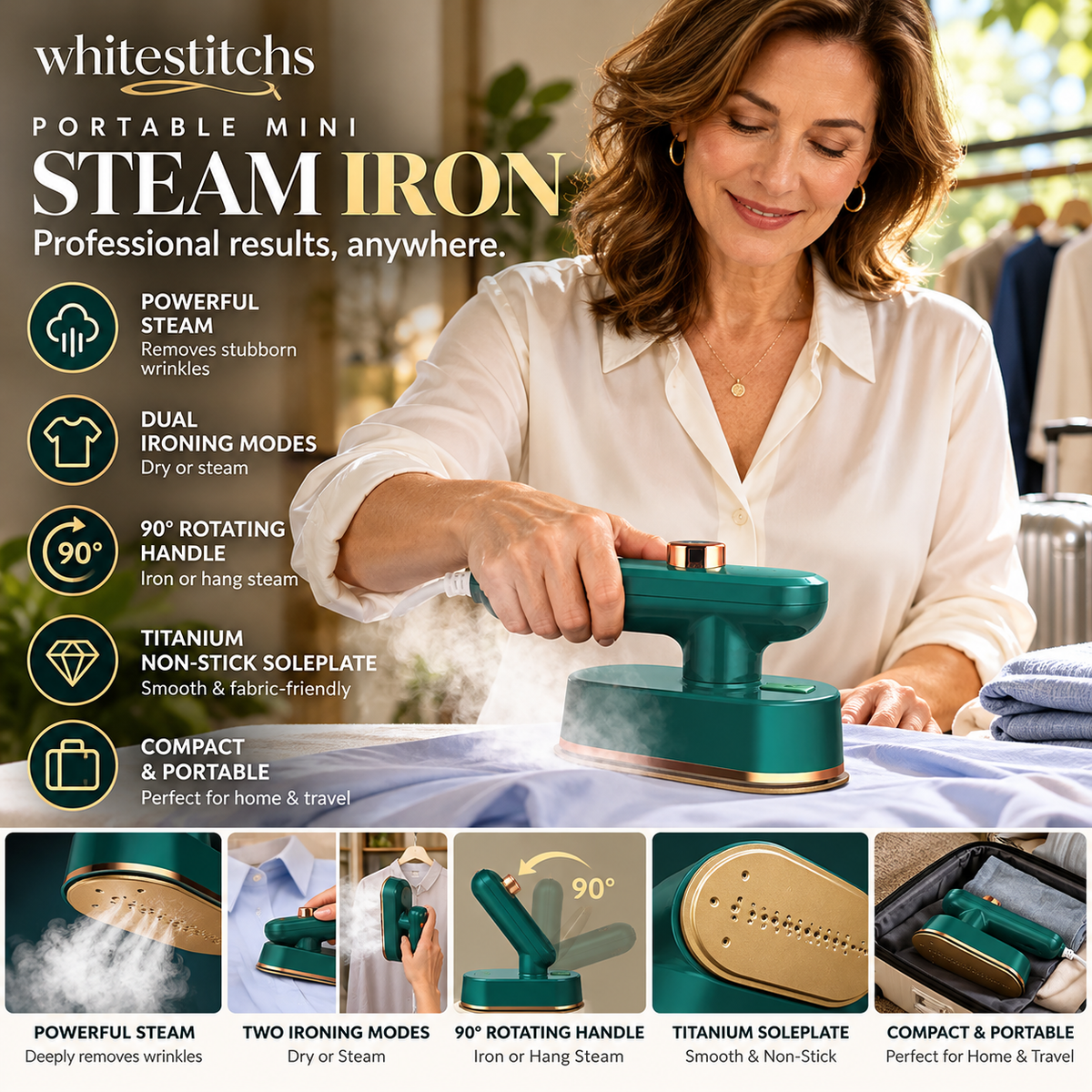 ⏳Time-Limited Special⏰Portable Mini Steam Iron – Quick, Easy & Wrinkle-Free ✨