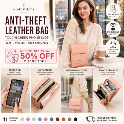 👜 📱 Women's Touch Screen Messenger Bag – Smart Phone Charging, Anti-Theft & Water-Resistant ✨