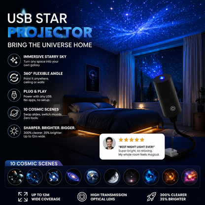 ✨Plug-and-Play HD Galaxy & Ocean Projector Night Light🥳50,000+ Happy Users