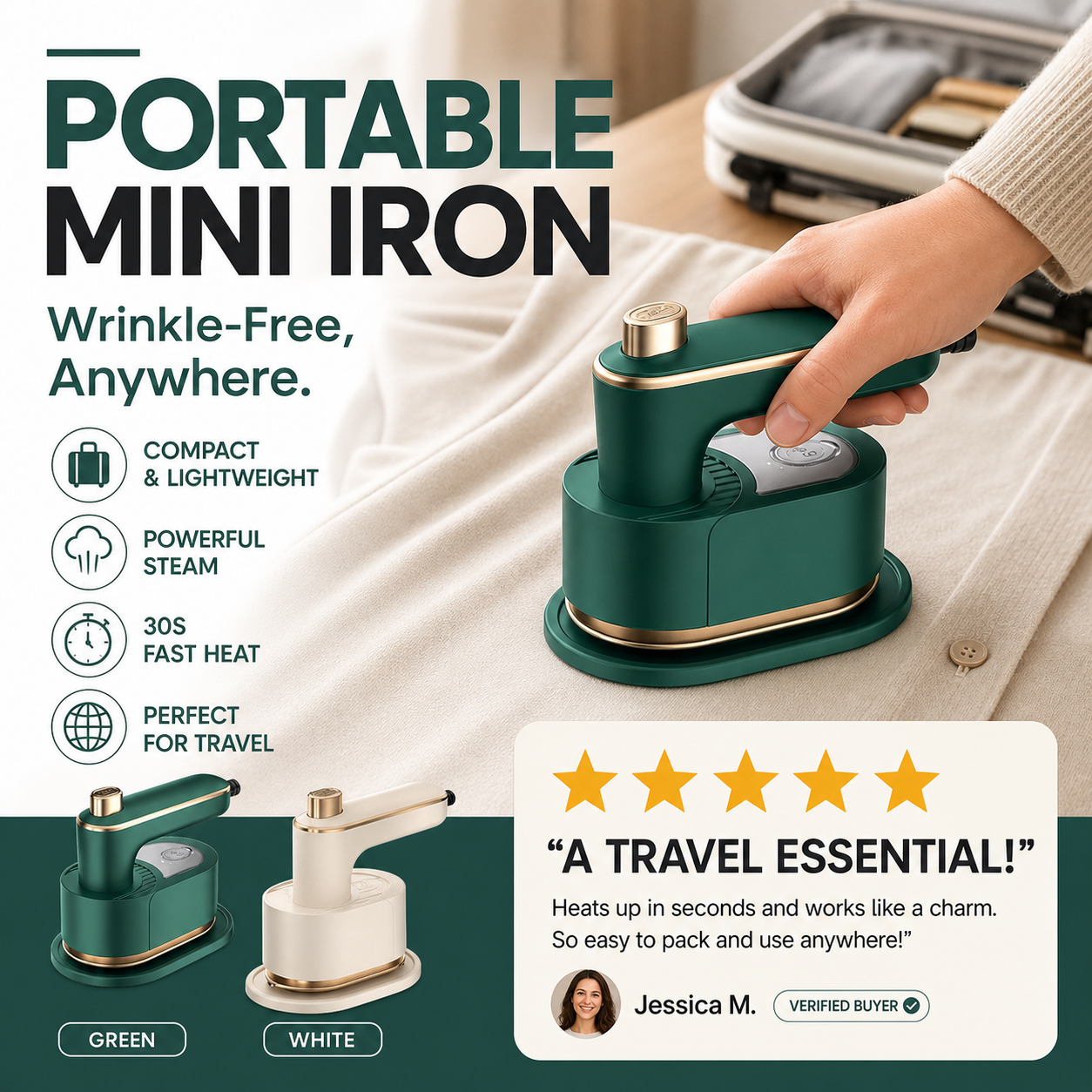📢📢50% OFF !! ⏰Portable Handheld Garment Mini Electric Iron