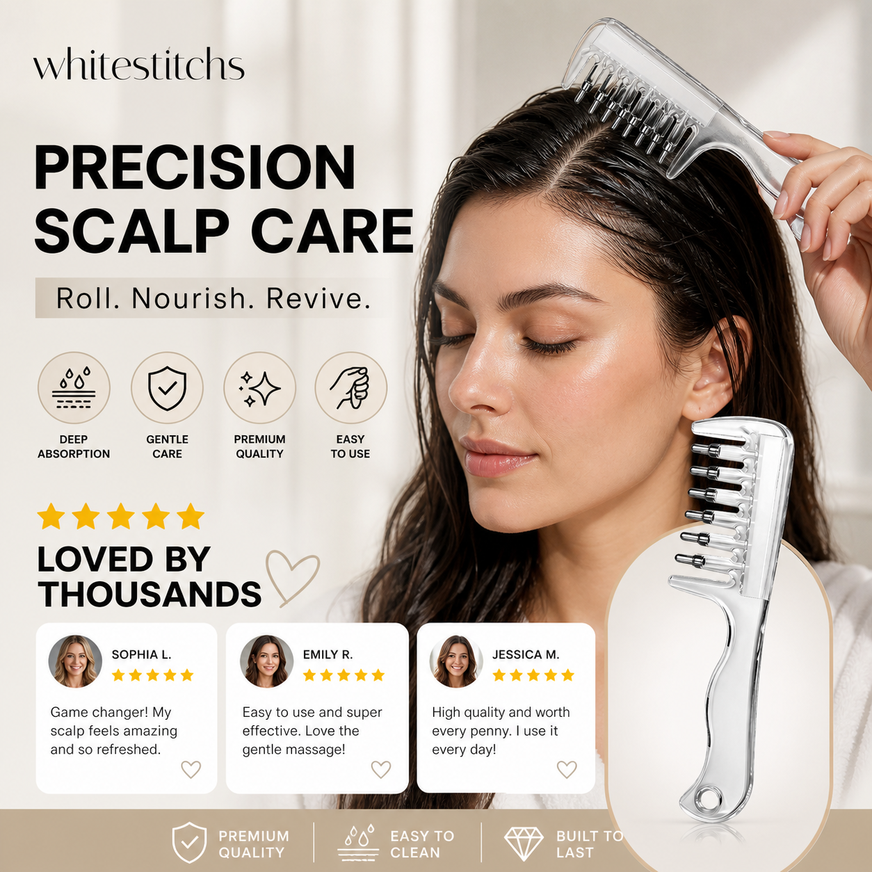 📢📢50% OFF !! ⏰Transparent Hair Oil Applicator Comb