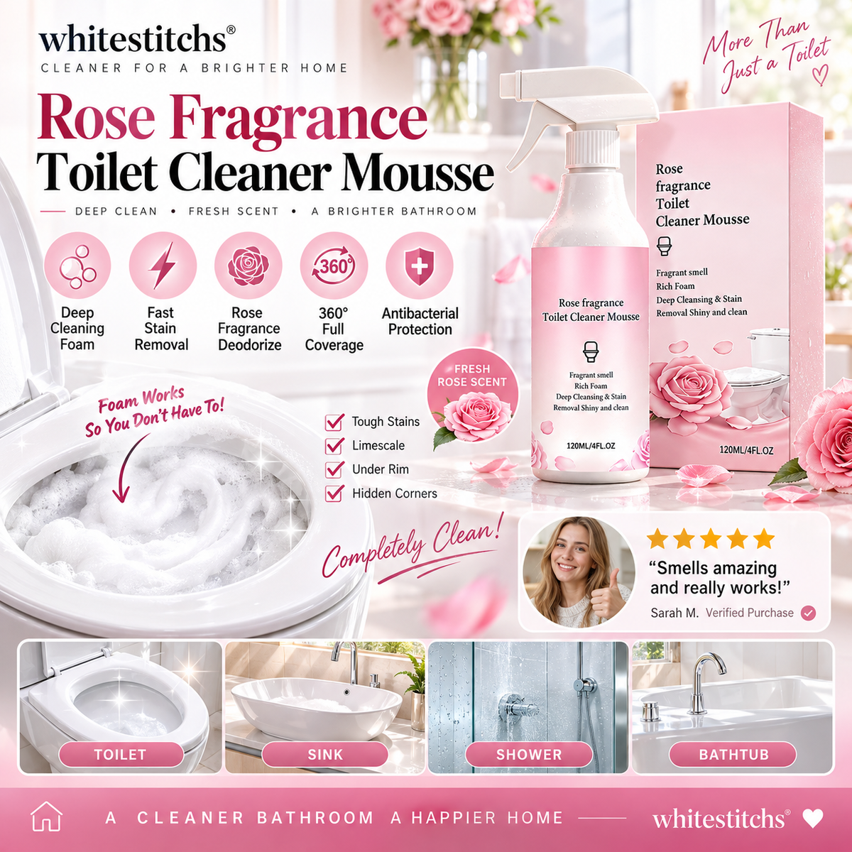 📢📢50% OFF !! ⏰Foaming Toilet Bowl Cleaner Mousse
