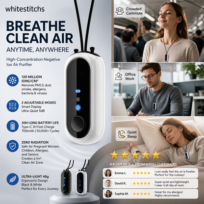 🌬️✨ Wearable Negative Ion Air Purifier – Fresh Air Everywhere You Go! 🍃💪