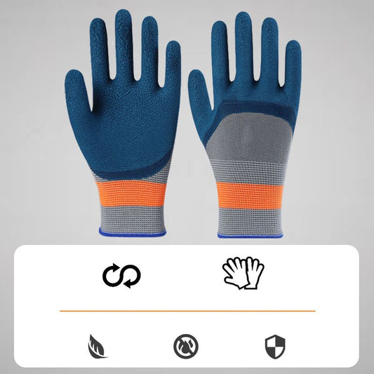 Wear-resistant rubber work glove