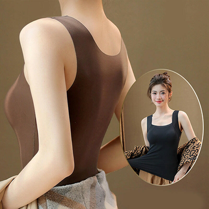 🔥Last Day 49% OFF💖Women’s U Neck Thermal Tank Tops with Built-In Bra