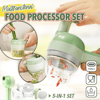 🔥Hot Sale 50% OFF🔥 4-in-1 Cordless Veggie Cutter Set – USB Rechargeable, for Garlic Ginger Chili 🧄