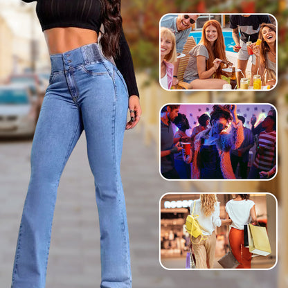 👖Women‘s Stretch Flare Jeans – High Waist, Body-Hugging Fit & Retro Style ✨