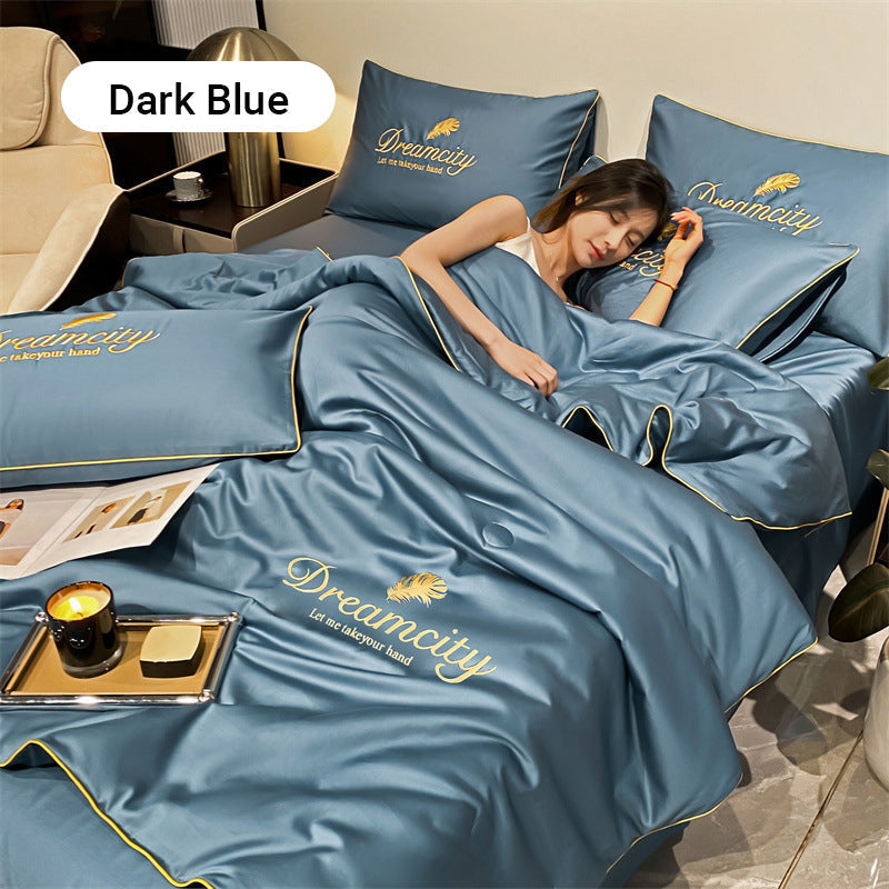 ⏳Time-Limited Special⏰Summer Simple Ice Silk Quilt❄️ Ultra Cool Anti-Sweat Thin Quilt, Machine Washable Bedding