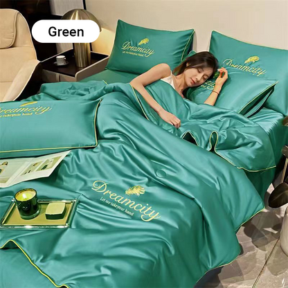 ⏳Time-Limited Special⏰Summer Simple Ice Silk Quilt❄️ Ultra Cool Anti-Sweat Thin Quilt, Machine Washable Bedding