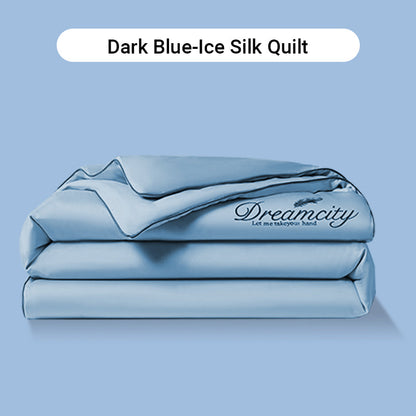 ⏳Time-Limited Special⏰Summer Simple Ice Silk Quilt❄️ Ultra Cool Anti-Sweat Thin Quilt, Machine Washable Bedding