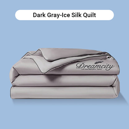 ⏳Time-Limited Special⏰Summer Simple Ice Silk Quilt❄️ Ultra Cool Anti-Sweat Thin Quilt, Machine Washable Bedding