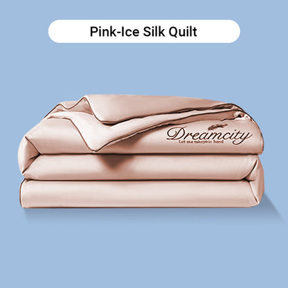 ⏳Time-Limited Special⏰Summer Simple Ice Silk Quilt❄️ Ultra Cool Anti-Sweat Thin Quilt, Machine Washable Bedding