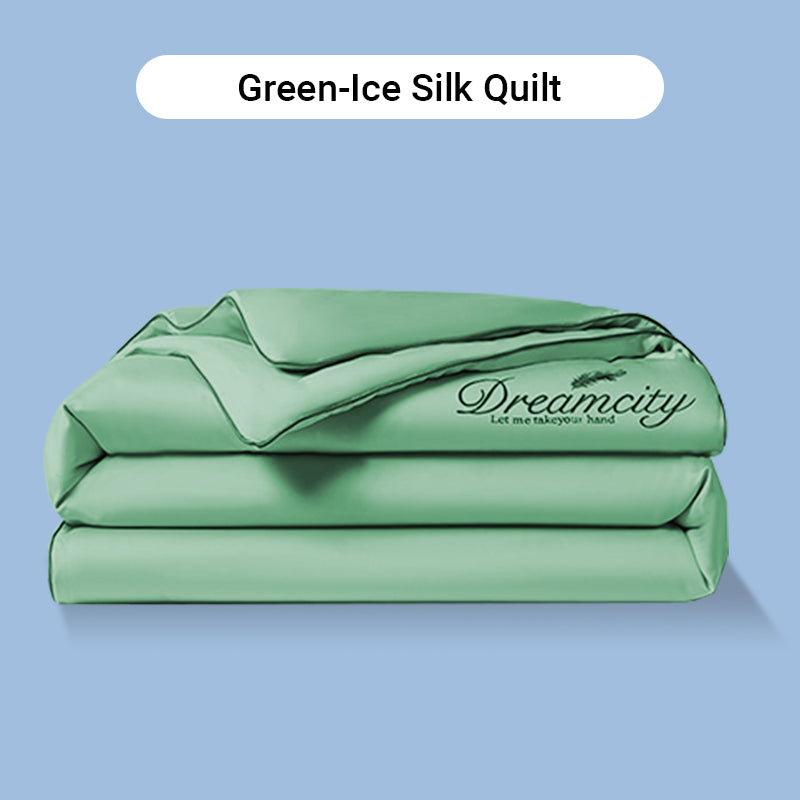 ⏳Time-Limited Special⏰Summer Simple Ice Silk Quilt❄️ Ultra Cool Anti-Sweat Thin Quilt, Machine Washable Bedding