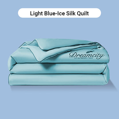 ⏳Time-Limited Special⏰Summer Simple Ice Silk Quilt❄️ Ultra Cool Anti-Sweat Thin Quilt, Machine Washable Bedding