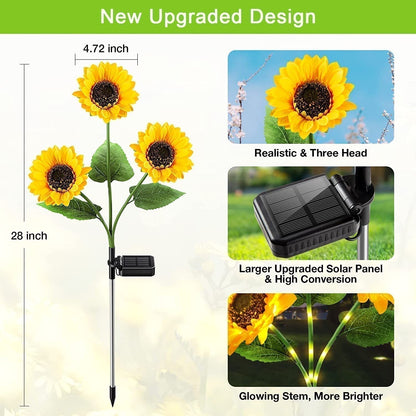 🌻 LIMITED-TIME 50% OFF! ✨ Sunflower Solar Lights – Auto On/Off, 14H Glow, IP65 Waterproof ☀️