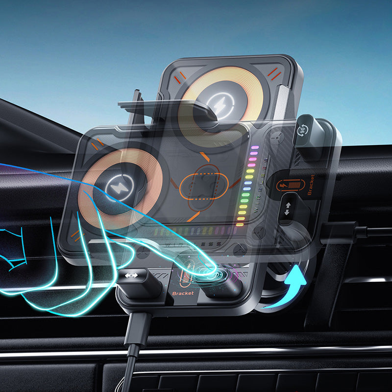 📢📢50%  OFF !! ⏰Over 50,000 sold! 📱Smart 2-in-1 Car Rotating Mobile Phone Holder & Wireless Charger⚡