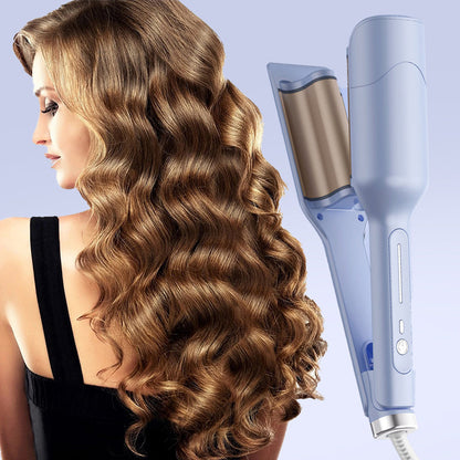 💇‍♀️🔥 Hair Crimper & Curling Wand for Beach Waves with Ionic Technology, Dual Voltage & Lightweight Design, Reducing Frizz & Damage, Perfect for Travel