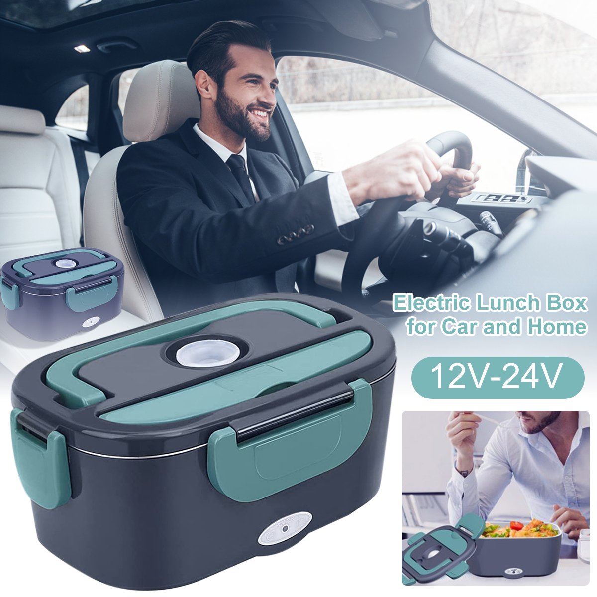 🎁Black Friday Sale - Limited time 49% OFF🖤2-in-1 Portable Dual Voltage Electric Lunch Box
