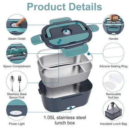 🎁Black Friday Sale - Limited time 49% OFF🖤2-in-1 Portable Dual Voltage Electric Lunch Box