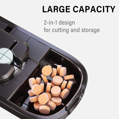 Portable Pill Box With Cutter