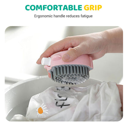 Laundry and Shoe Brush with Built-in Spray