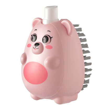 Laundry and Shoe Brush with Built-in Spray