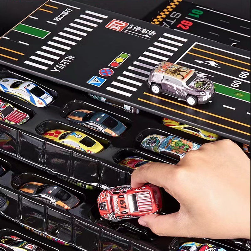 🎁 50% OFF NOW! ✨ 48 Mini Pull-Back Cars with Garage Set - Interactive Play with Sound Effects & Looping Tracks for Kids 🚗🎪