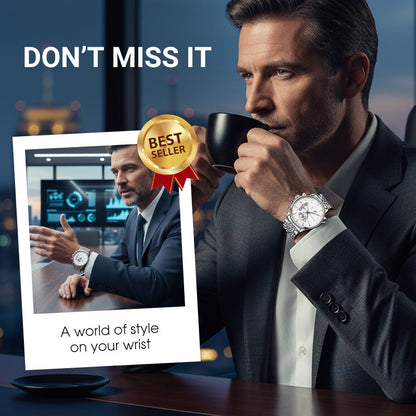 💥Christmas Eve Sale: 49% OFF🌍Men's watch with globe motif in maritime style