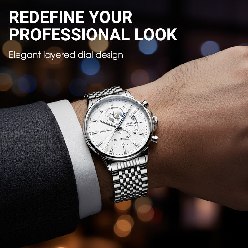 💥Christmas Eve Sale: 49% OFF🌍Men's watch with globe motif in maritime style