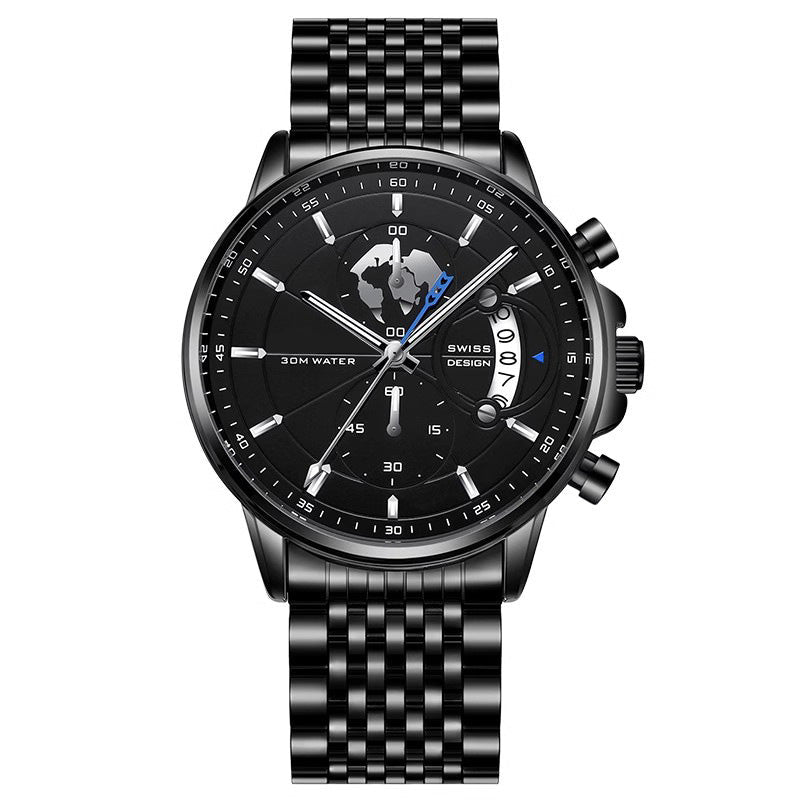 💥Christmas Eve Sale: 49% OFF🌍Men's watch with globe motif in maritime style