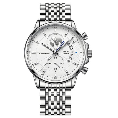 💥Christmas Eve Sale: 49% OFF🌍Men's watch with globe motif in maritime style