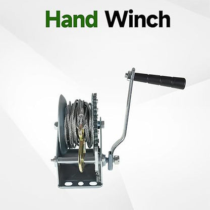 Heavy Duty Hand Crank Winch with Cable