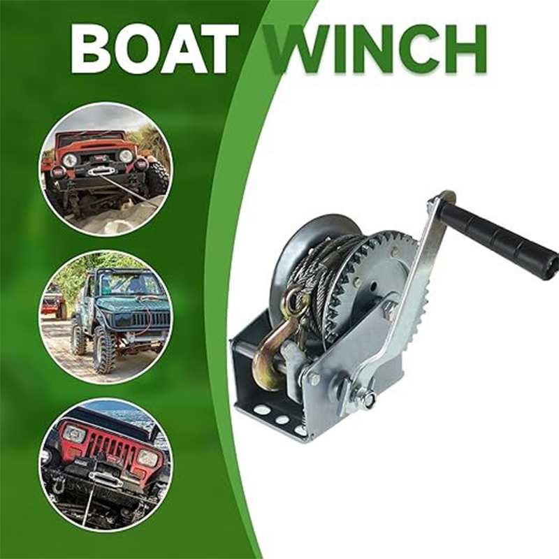 Heavy Duty Hand Crank Winch with Cable