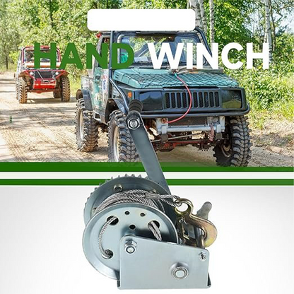 Heavy Duty Hand Crank Winch with Cable