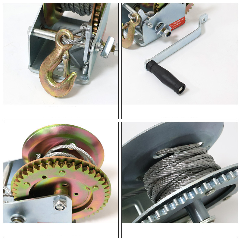 Heavy Duty Hand Crank Winch with Cable