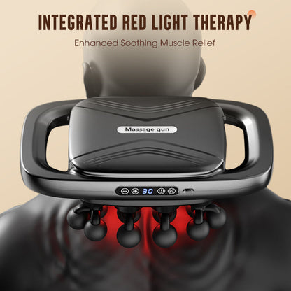 Smart Multi-Head Massage Gun with Red Light