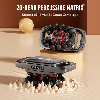 Smart Multi-Head Massage Gun with Red Light