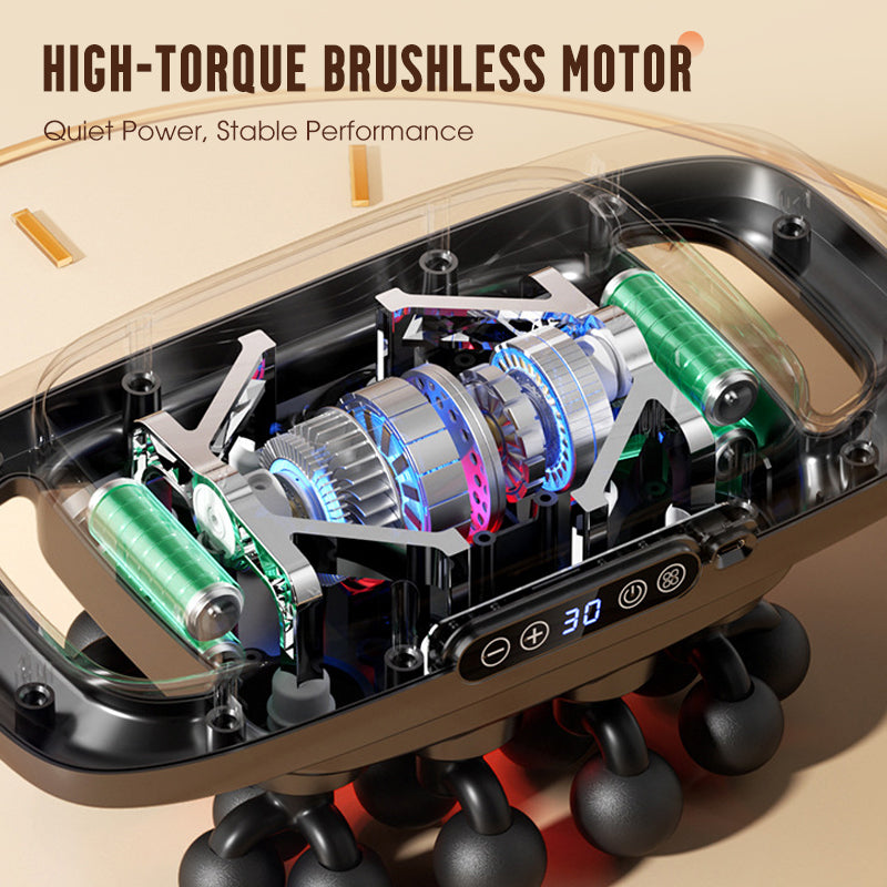 Smart Multi-Head Massage Gun with Red Light