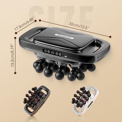 Smart Multi-Head Massage Gun with Red Light