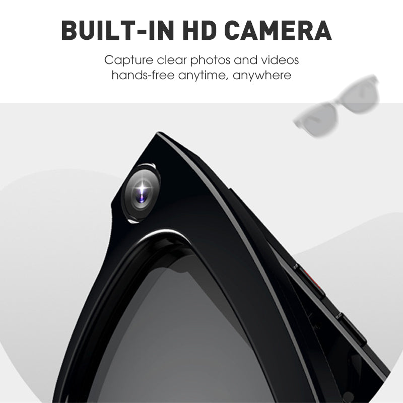 Smart glasses with AI and ChatGPT, 8MP camera and 1200P 4K HD video recording, real-time translation in over 160 languages, Bluetooth 5.4, HiFi audio and music control, wearable smart sunglasses with video recording.